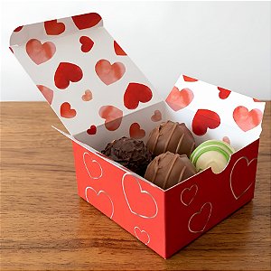 Caixa 4 Doces Quadrada - Amore - 12x12x12cm - 4 unidades - Regina - Rizzo