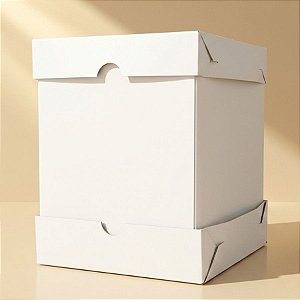 Caixa de Transporte para Bolo - Branca - 35x35x35cm  - 1 unidade - Rizzo