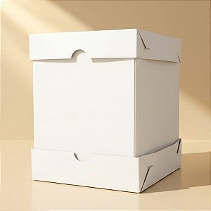 Caixa de Transporte para Bolo - Branca - 30x30x35cm  - 1 unidade - Rizzo
