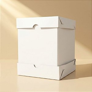 Caixa de Transporte para Bolo - Branca - 25x25x25cm  - 1 unidade - Rizzo