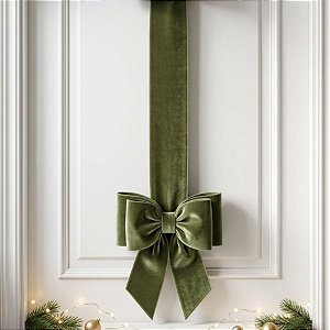 Escapulário de Porta Decorativo com Laço de Veludo Verde - 205cm - 1 unidade - Rizzo
