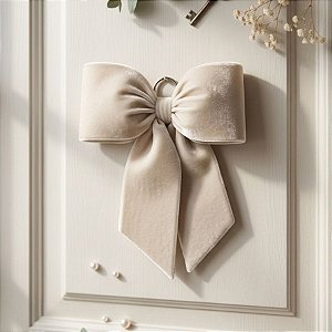 Laço de Veludo Branco - 20cm - 1 unidade - Rizzo