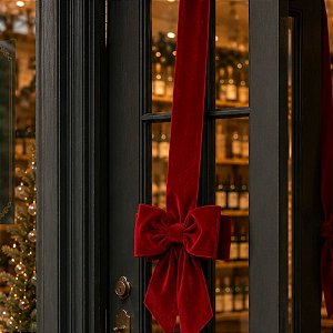 Escapulário de Porta Decorativo com Laço de Veludo Vermelho - 205cm - 1 unidade - Rizzo