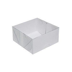 Caixa Transparente De Acetato Quadrada Nº2 - 8x8x4cm - Branco - 10 unidades - Rizzo