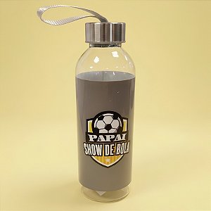 Garrafa Transparente com Alça - Papai Show De Bola - 550ml - 1 unidade - Rizzo
