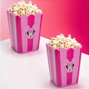 Balde de Pipoca - Minnie Mouse Rosa - 1,46l - Disney Original  - 2 unidades - Plasútil - Rizzo