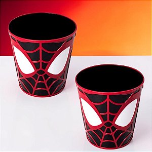 Balde de Pipoca - Homem Aranha 3D - Preto e Vermelho - 2l - Disney Original - 2 unidades - Plasútil - Rizzo
