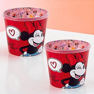 Balde de Pipoca - Minnie Mouse Vermelha - 2,1L - Disney Original - 2 unidades - Plasútil - Rizzo