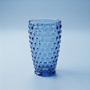 Copo de Vidro com Bolhas - Azul - 380ml - 1 unidade - Cromus - Rizzo