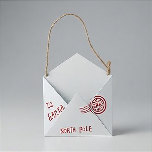 Enfeite para Pendurar de Natal - Carta Para Noel - Branco - 10x12cm - 1 unidade - Cromus - Rizzo