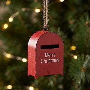 Enfeite para Pendurar de Natal - Mini Correio Vermelho - 7x4,5x2,5cm - 1 unidade - Cromus - Rizzo