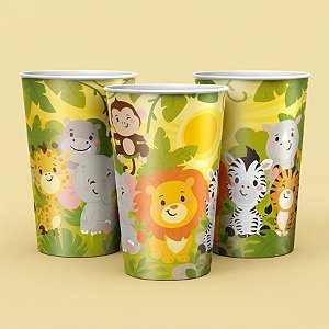 Copo de Papel - Safari Baby - 180ml - 9,5x6,5cm - 8 unidades - Regina - Rizzo