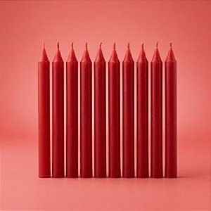 Vela Palito Vermelho - 6cm - 10 unidades - Regina - Rizzo