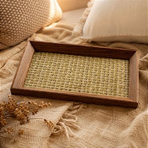 Bandeja Decorativa Organizadora - Trançada - Marrom - 17x30cm - 1 unidade - Rizzo