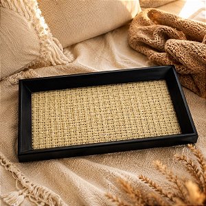 Bandeja Decorativa Organizadora - Trançada - Preto - 12x22cm - 1 unidade - Rizzo