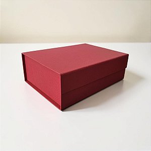 Caixa de Papel Rígido Retangular com Imã - Oxford Vermelho - P 24,5x17,5x8cm - 10 unidades - Cromus - Rizzo