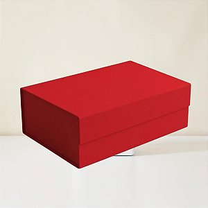 Caixa de Papel Rígido Retangular com Imã - Vermelho - P 24,5x17,5x8cm - 10 unidades - Cromus - Rizzo