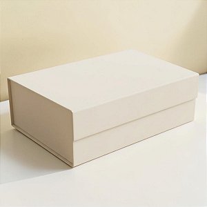 Caixa de Papel Rígido Retangular com Imã - Areia - P 24,5x17,5x8cm - 10 unidades - Cromus - Rizzo