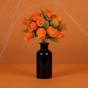 Mini Buque de Flores Artificiais - Laranja - 8cm - 12 unidades - Rizzo