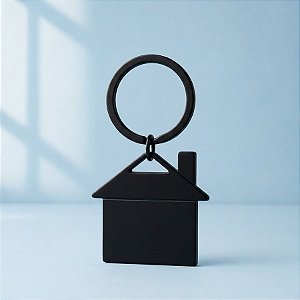 Chaveiro de Metal - Casa - Preto - 5x7cm - 1 unidade - Rizzo