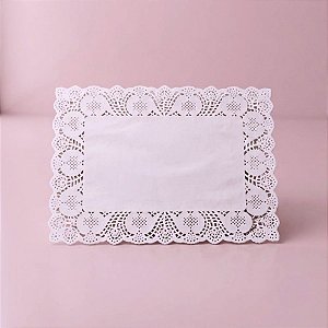 Toalha Rendada De Papel Retângular - Branco - 20x30cm - 50 unidades - Rizzo