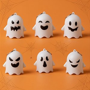 Chaveiro de Halloween - Mini Fantasma com Luz - Sortido - 5cm  - 1 unidade - Rizzo