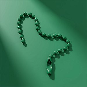 Corrente de Bolinha para Chaveiro com Canoa - Verde - 10cm - 10 unidades - Rizzo