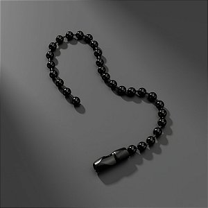 Corrente de Bolinha para Chaveiro com Canoa - Preto - 10cm - 10 unidades - Rizzo