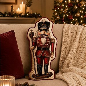 Almofada de Natal - Soldado Quebra Nozes - 26x56cm - 1 unidade - Rizzo