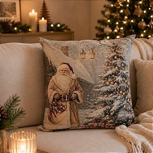 Almofada de Natal - Papai Noel Neve - 43x43cm - 1 unidade - Rizzo