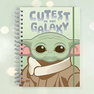 Caderno Smart Univ. Folhas Reposicionáveis - Grogu - Star Wars - 10 Divisórias - 20x27cm - Disney Original - 1 unidade -