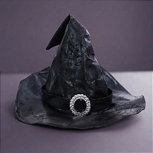 Chapéu de Bruxa Preto com Cinto e Fivela - Sophia - 40cm - 1 unidade - Cromus - Rizzo