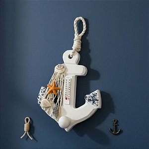 Enfeite Decorativo Para Pendurar - Âncora com Termômetro Modelo 2 - 14x10,5cm - 1 unidade - Rizzo