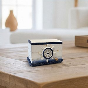 Enfeite Decorativo de Madeira - Mini Baú - Timão - 7,5x5cm - 1 unidade - Rizzo