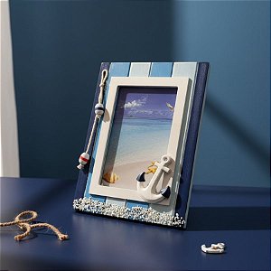 Porta Retrato Em Pé de Madeira - Âncora - 15x10cm - 1 unidade - Rizzo