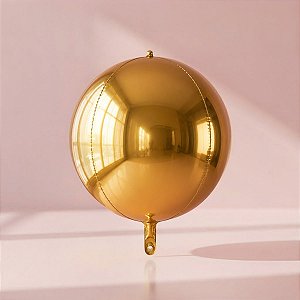 Balão de Festa Metalizado 10" 28cm - Orbz Dourado - 20 unidades - Rizzo