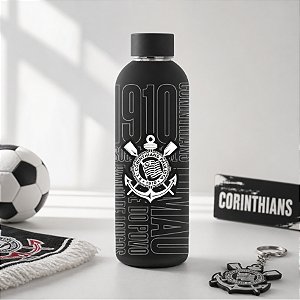 Garrafa Térmica Reta em Inox - Corinthians Oficial - 500ml - 1 unidade - Allmix Presentes - Rizzo
