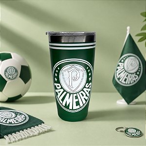 Copo Térmico em Inox com Tampa - Palmeiras Oficial - 550ml - 1 unidade - Allmix Presentes - Rizzo