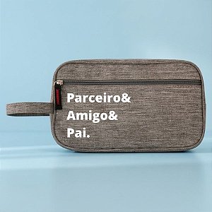 Necessaire Masculina Personalizado Pai Amigo - Cinza - 25,5x9,5x15,5cm - 1 unidade - Rizzo