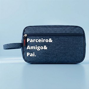 Necessaire Masculina Personalizado Pai Amigo - Azul - 25,5x9,5x15,5cm - 1 unidade - Rizzo