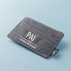 Porta Cartões Personalizado Melhor Pai - Cinza - 10,5x7,5cm - 1 unidade - Rizzo
