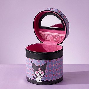 Necessaire Redonda Com Espelho Kuromi - Hello Kitty - 18x20cm - 1 unidade - Rizzo