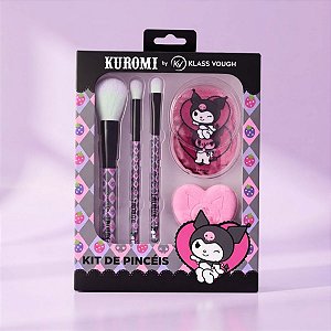 Kit de Pincéis, Esponja e Eyepads Kuromi - Hello Kitty - 1 unidade - Rizzo
