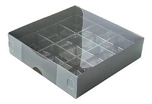 Caixa 9 Doces Berço Tampa 11,5x11,5x3cm Marrom 10un - Assk