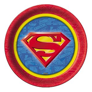 Prato Festa Superman 18cm - 8 Unidades - Festcolor - Rizzo