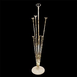 Suporte Balões Base Branca E Leds Douradas Partiufesta Rizzo Branco