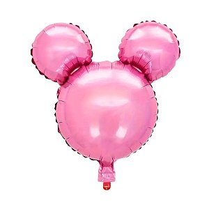 Balão de Festa Metalizado 15" 38 - Simbolo Mickey Mouse Rosa Pink - 1 unidade - Rizzo