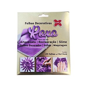 Folhas Roxo Metalizadas - Ref. 6119 - 25 unidades - Make Mais - Rizzo