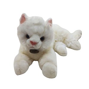 Gato De Pelucia Realista - Branco - 45cm - 1 unidade - Rizzo - Rizzo