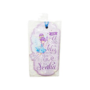 Tag Decorativa em MDF - Fada Feliz - 1 unidade - Litoarte - Rizzo